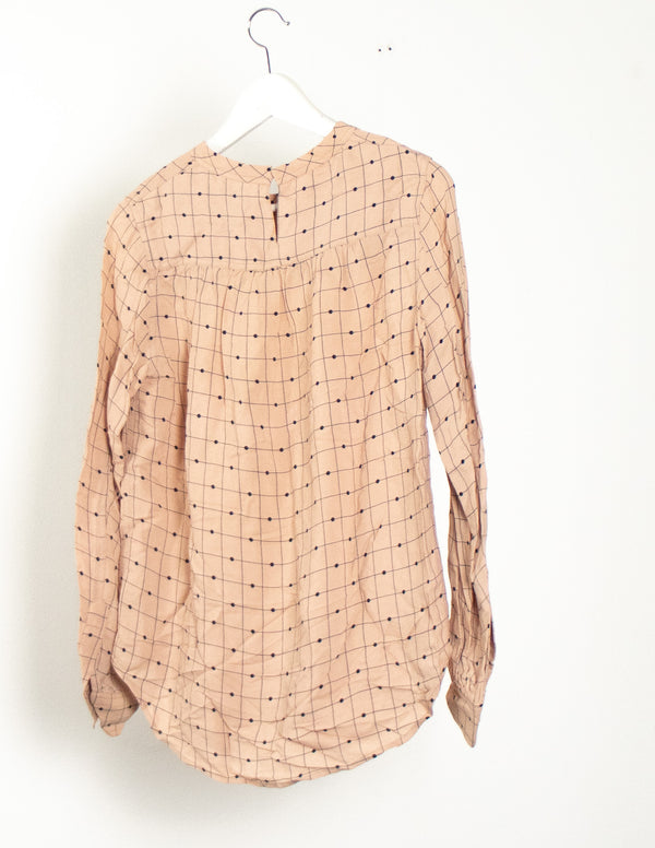 Country Road Beige Grid Top - Size XS