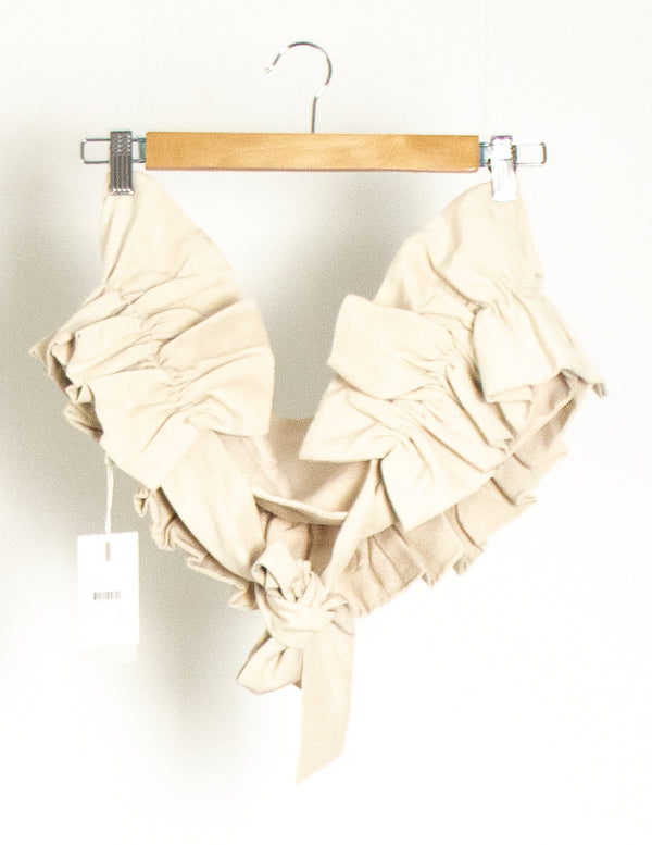 C/Meo Collective Cream Ruffle Crop Top - Size 12