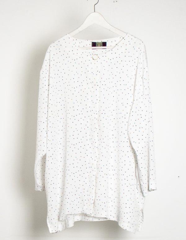 TS Collection White Polka Dot Shirt - Size 24