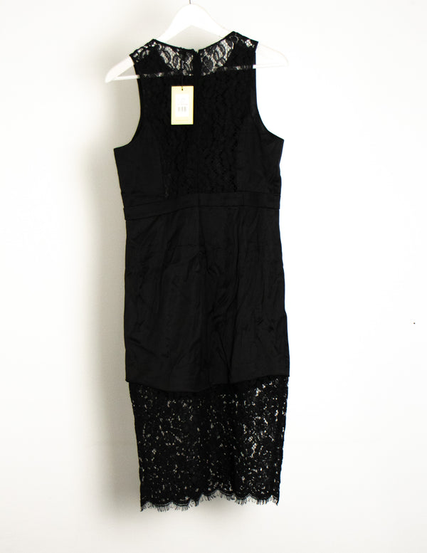 Bardot Rosie Lace Black Dress - Size 14