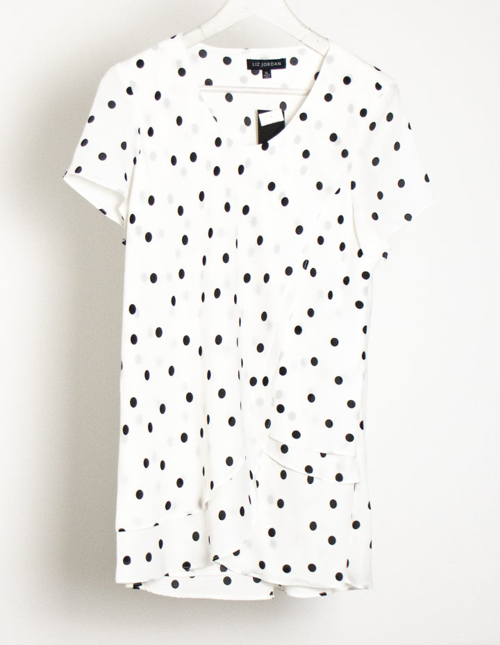 Liz Jordan White Polka Dot Shirt