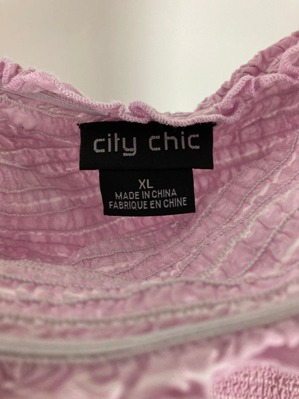 City Chic Pink Long Sleeve Top  - Size XL