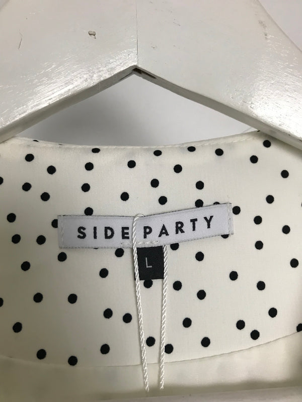 Side Party Black/White Polka dot Dress -Size L