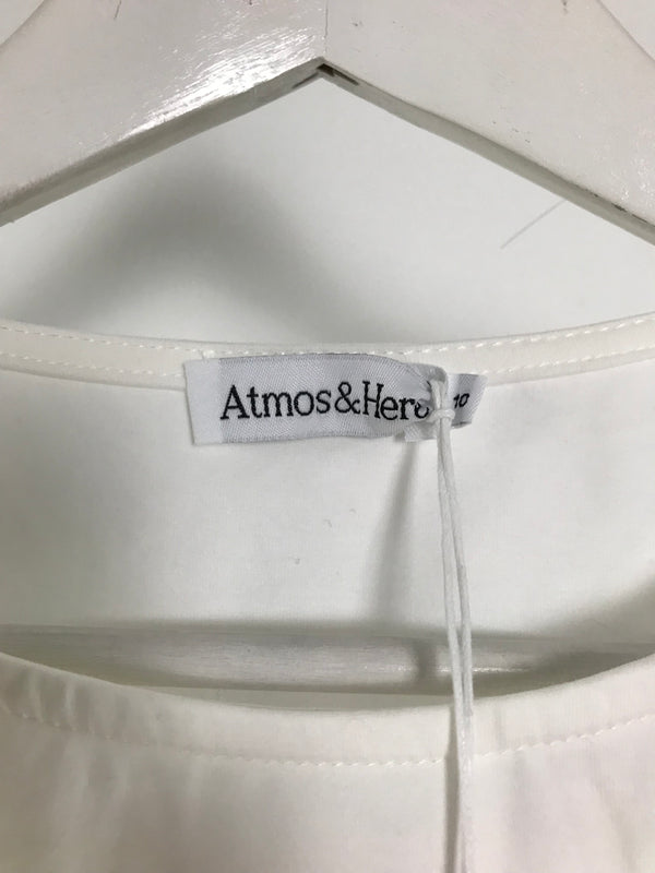 Atmos&Here White  Lace Trim Top - Size 10