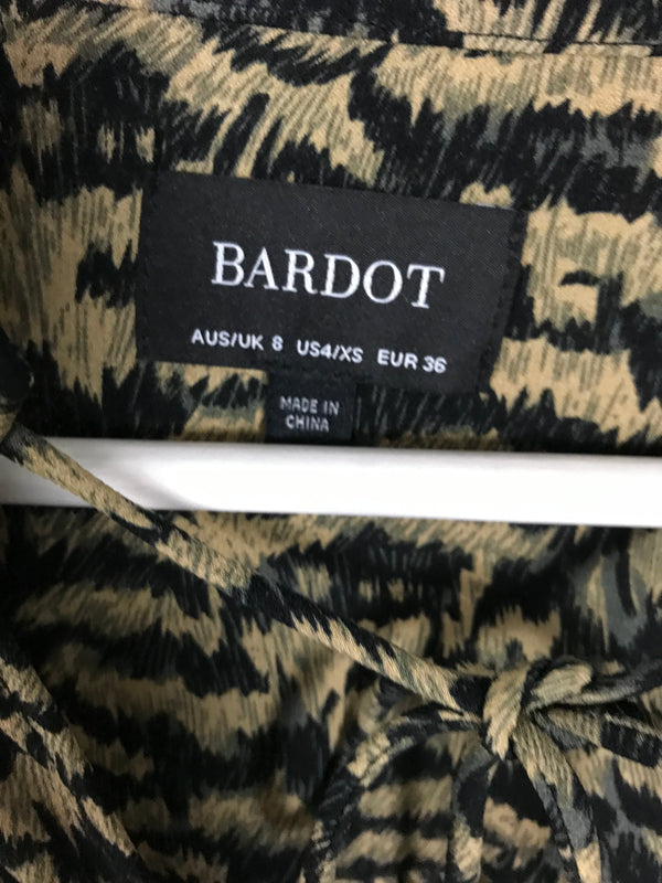 Bardot Black/Brown Top - Size 8