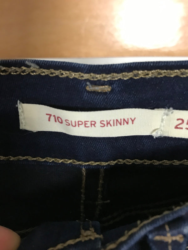 Levi's Blue 710 Skinny Denim Jeans - Size 25