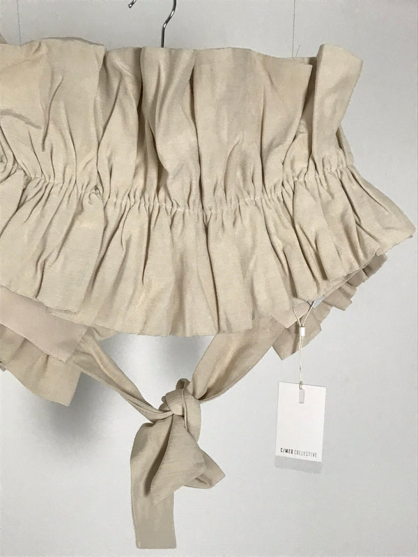 C/Meo Collective Cream Ruffle Crop Top - Size 12