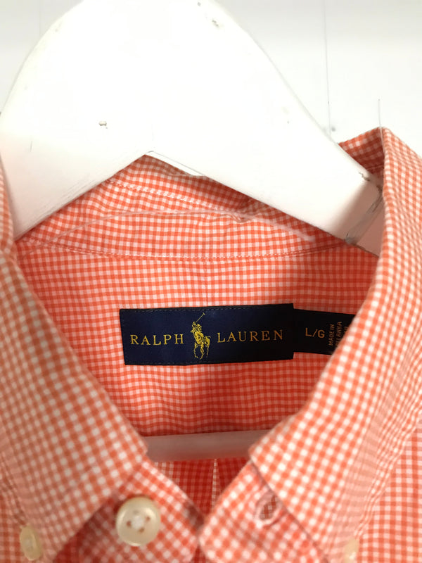 Ralph Lauren Orange Checkered Shirt - Size L