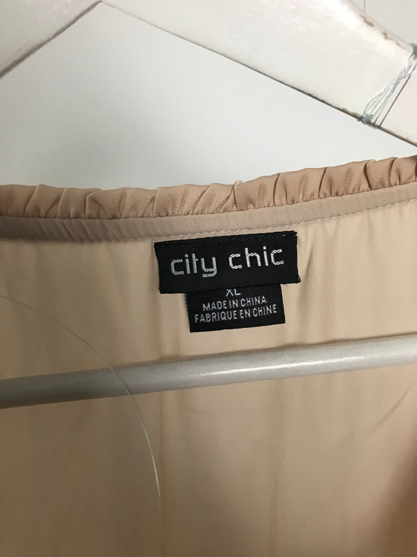 City Chic Beige Top - Size XL