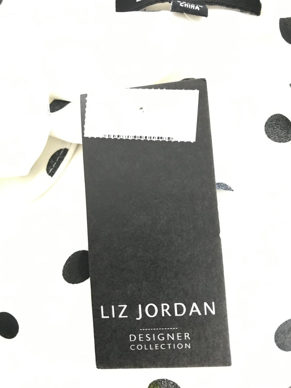 Liz Jordan White Polka Dot Shirt - Size XL