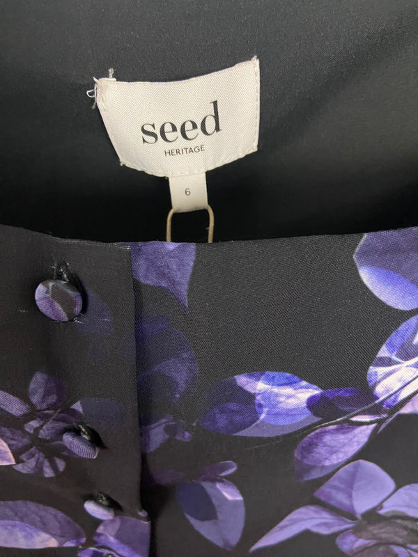 Seed Black/Purple Crop Top - Size 6