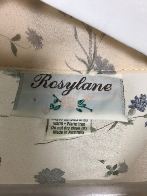 Rosylane Vintage Cream Floral Blouse - Size 14