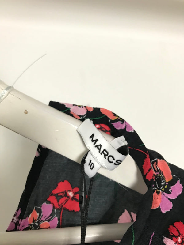 Marcs Black Multi Pocket Floral Top- Size 10