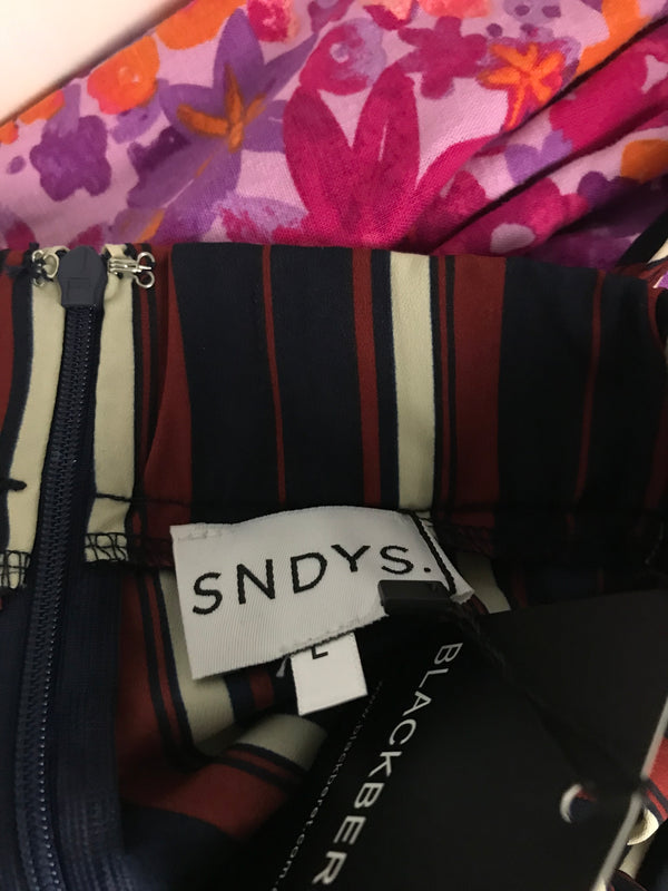 Sndys Blue/Red/White Stripe Pinstripe Jumpsuit