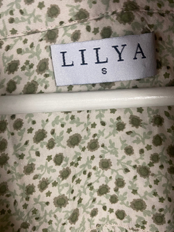 Lily A Green Floral Print Dress - Size S
