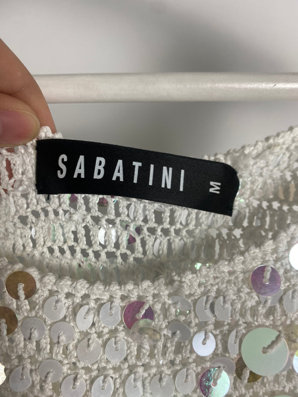 Sabatini White Glitter Top- Size M
