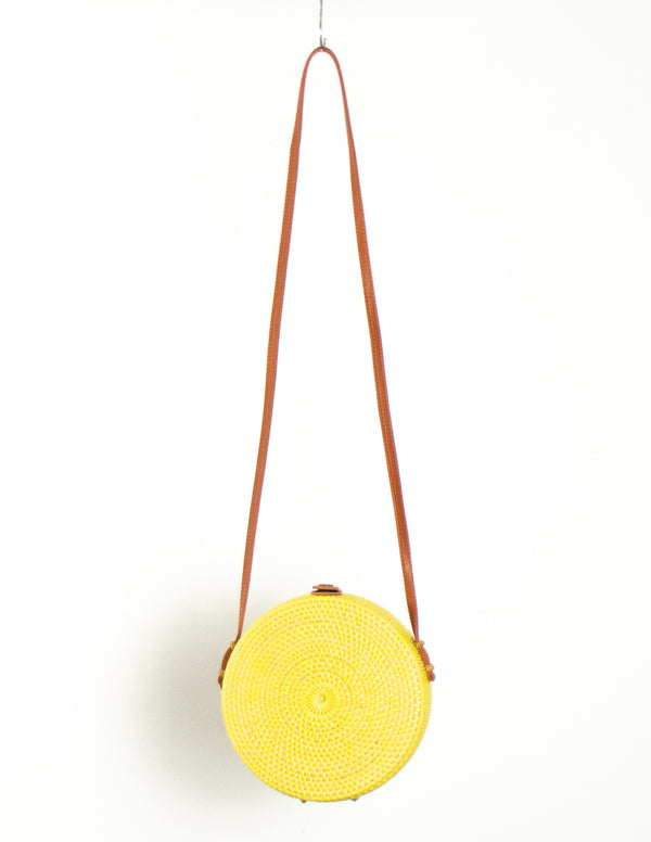 Yellow Circle Woven Bag