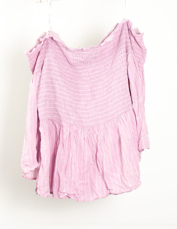 City Chic Pink Long Sleeve Top  - Size XL