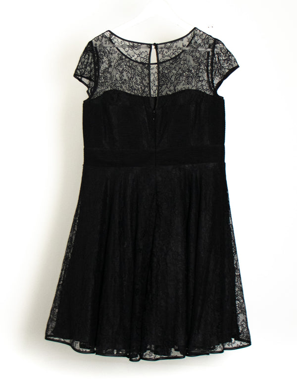 City Chic Black Lace Dress - Size L