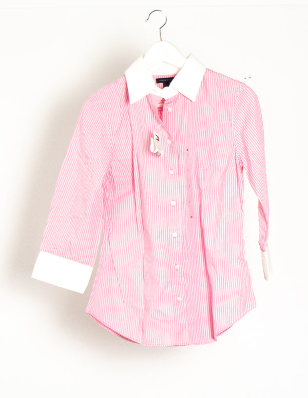 Tommy Hilfiger Pink/White Shirt - Size S