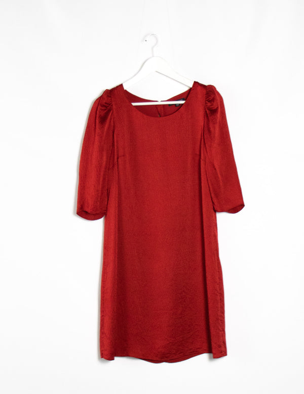 Saba Red Silk Dress - Size 8