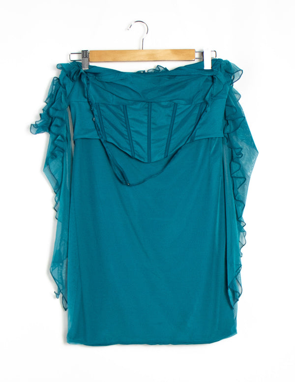 Oh Polly Teal Corset Dress - Size 14