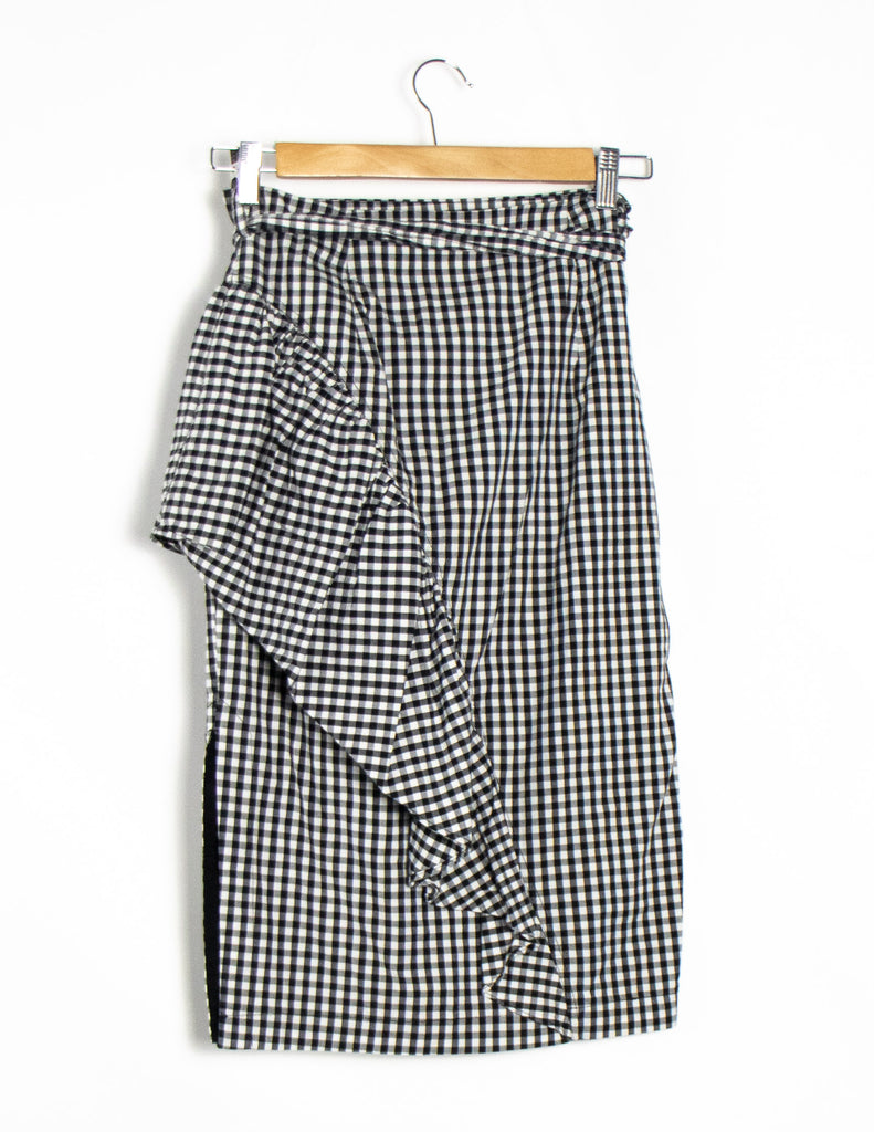 Black and white 2024 gingham ruffle skirt