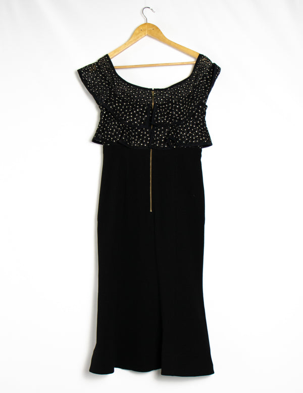 Rebecca Vallance Black Lace Dress - Size 10