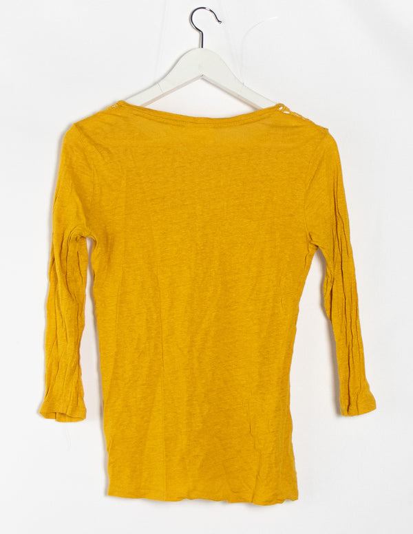 Seed Mustard Linen T-shirt - Size XS