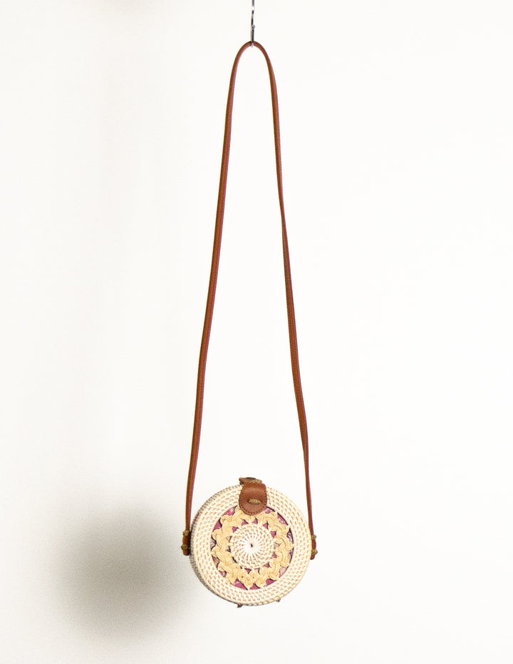 Beige  Circle Woven Bag