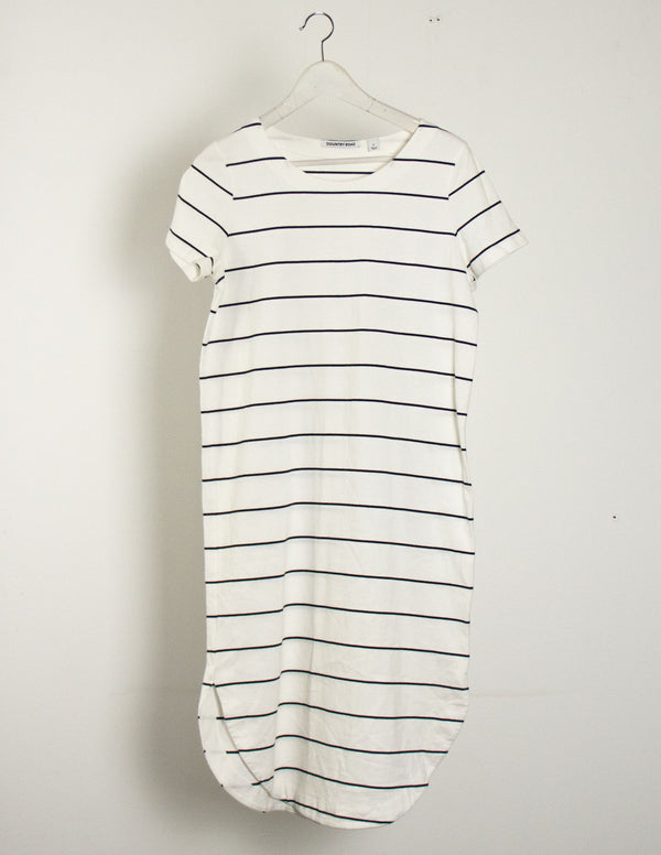 Country Road White/ Black Striped Dress - Size S