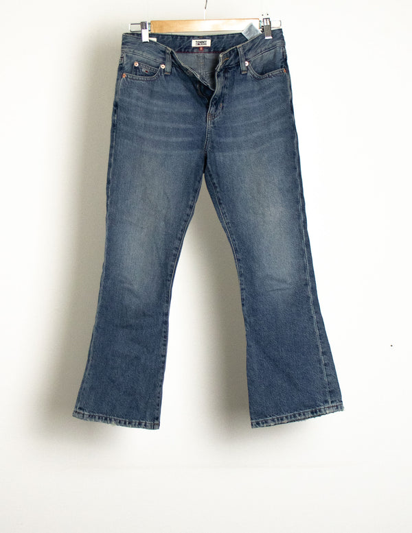 Tommy Jeans Blue Denim Womens Crop Flare Pants - Size 26