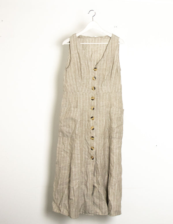 MNG Casual Grey Linen Dress - Size L
