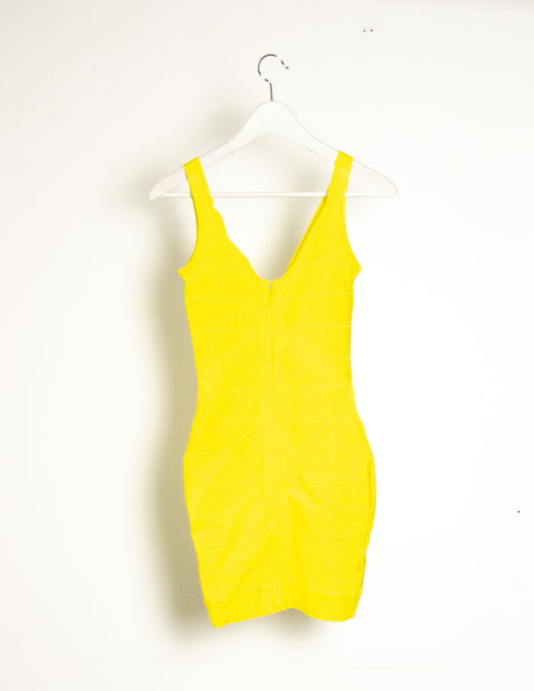 AMYIC Lemon Yellow Bodycon Dress - Size S