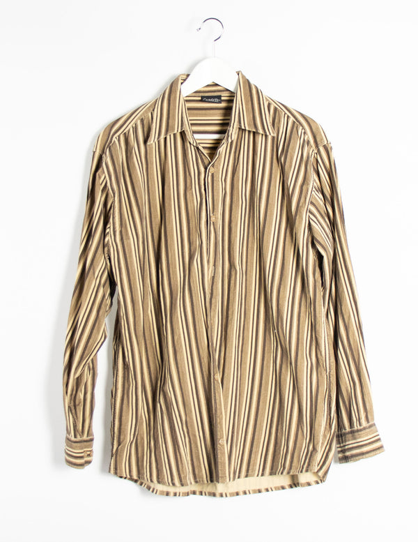 CaMeTe Vintage Brown Striped Shirt