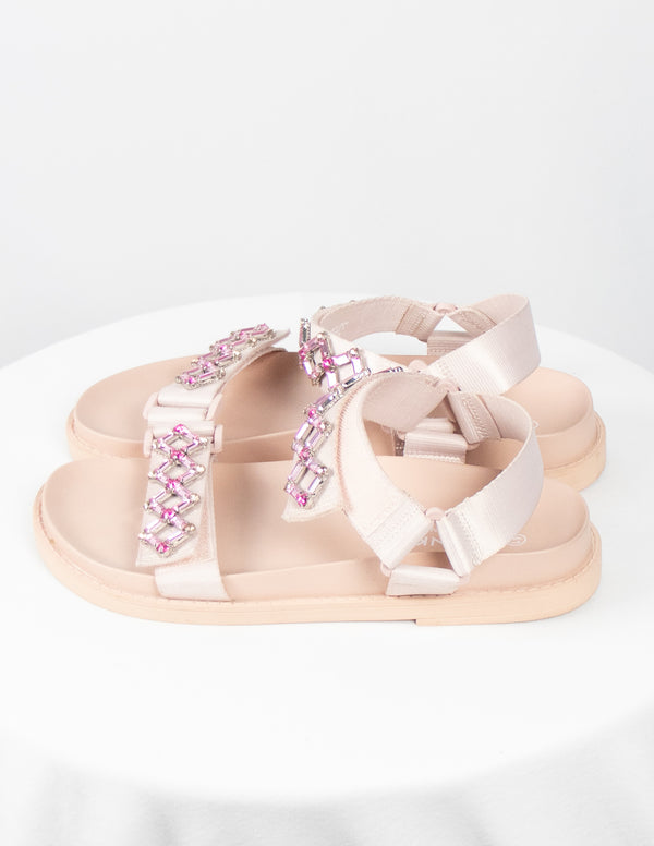 Monki Pink Bling Sandals - Size 41