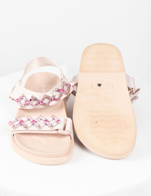 Monki Pink Bling Sandals - Size 41