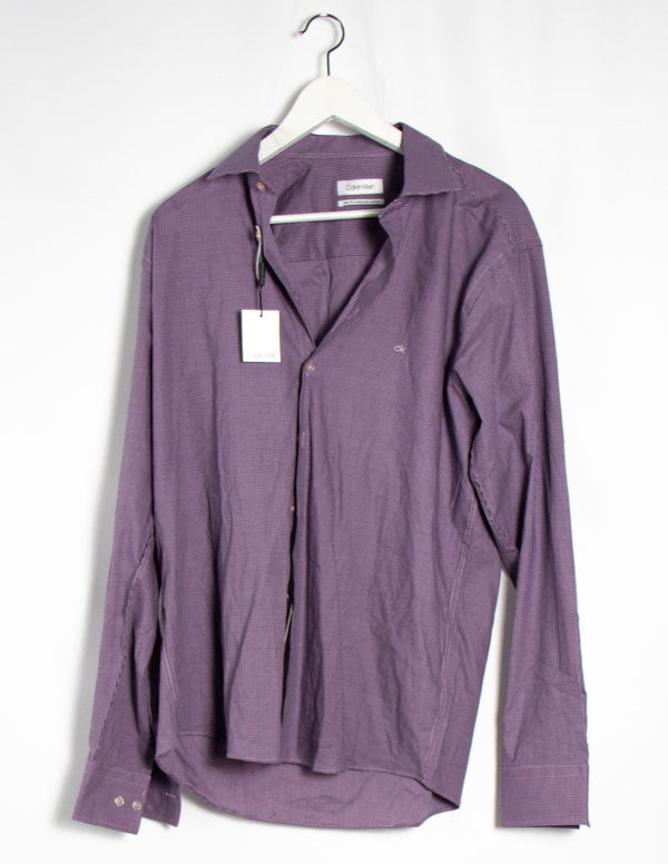 Calvin Klein Purple Checked Shirt - Size 42