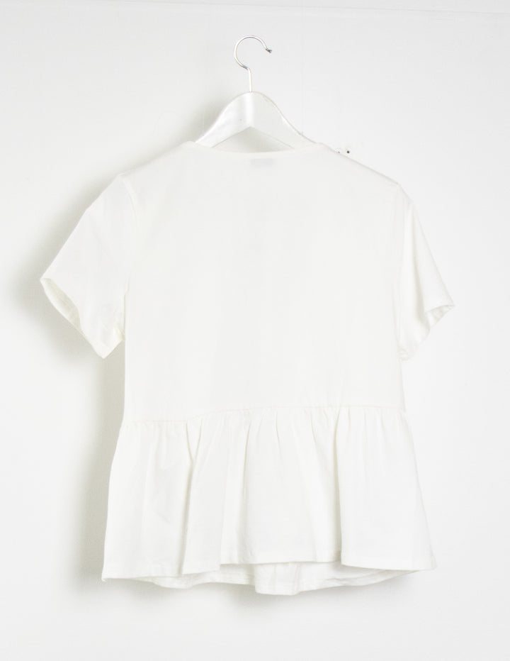 Atmos&Here White Lace Trim Top - Size 10