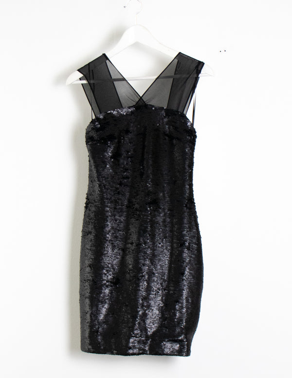 Ginger & Smart Akin Black Sequin Dress - Size 8
