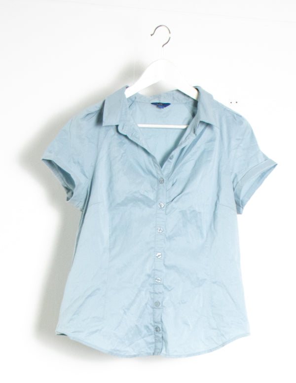 Cue Baby Blue Blouse - Size 14