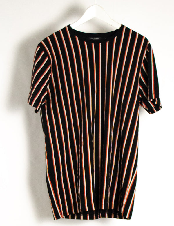 Selected Red/White Stripped T-Shirt - Size L