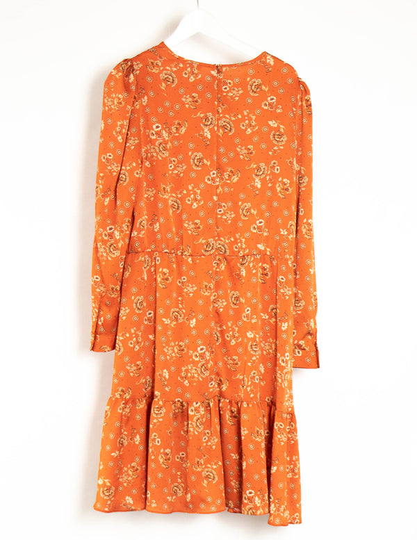 Veronika Maine Orange Floral Dress- Size 14