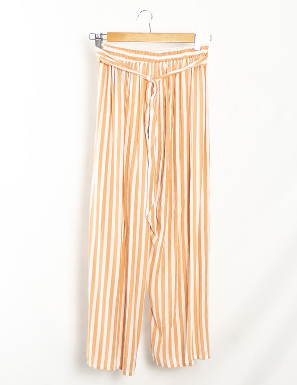 Faithfull The Brand Beige/White Striped Pants - Size 8