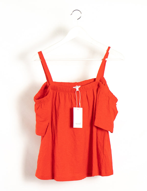 Seed Red Off Shoulder Top- Size XS