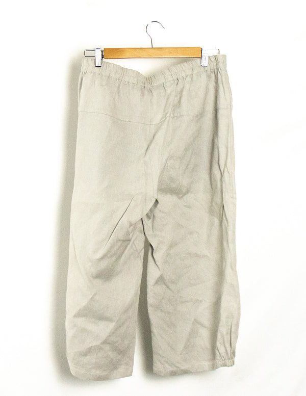 Marco Polo Grey Linen Pants - Size 14